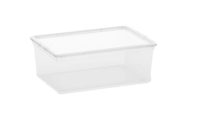 קופסא לאחסון סטייל 11 ליטר - שקוףלבן