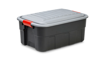 ארגז קשיח 65 ליטר עם ידיות - שחור - אחסון כלי עבודה