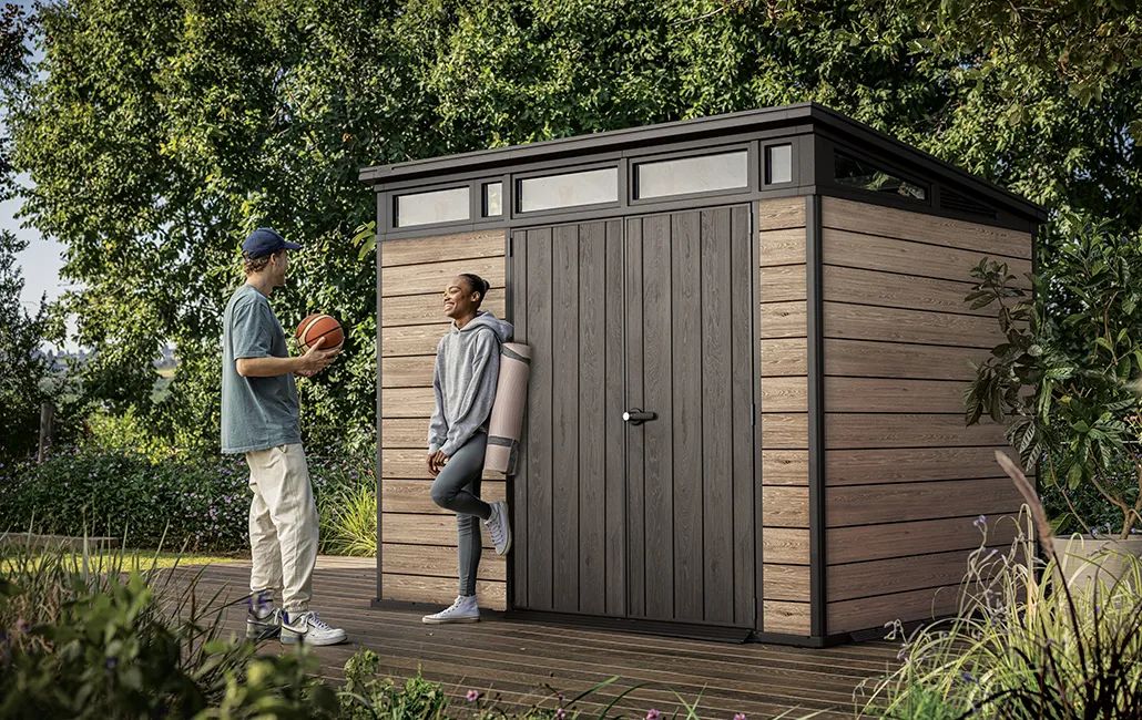 Signature Pent Shed 9x7ft - Ashwood Brown