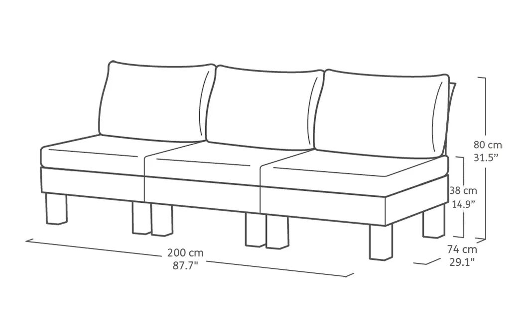 Keter Elements 2x 3-zits Loungebank  -