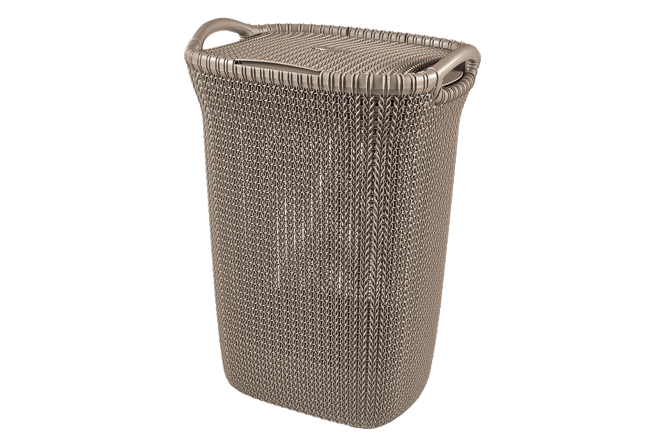 סל כביסה סרוג 57 ליטר - חום