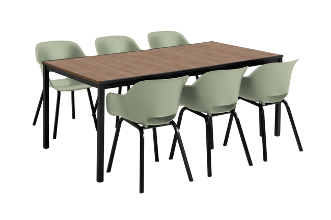 Signature Porto Diningset 194cm/6 - Vintage Groen