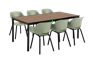 Signature Porto Diningset 194cm/6 - Vintage Groen