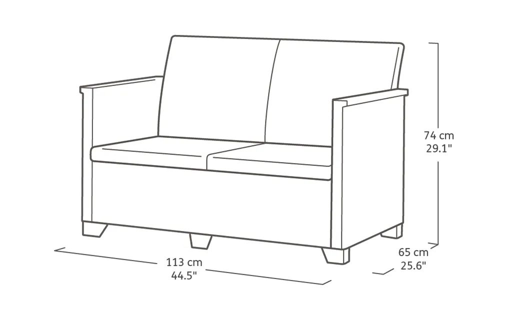 Emma 4 Seater Garden Set, With Storage Table  - Graphite