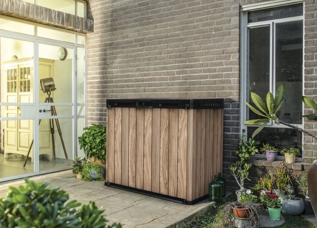Store-It-Out Signature Storage Shed - Oak Brown