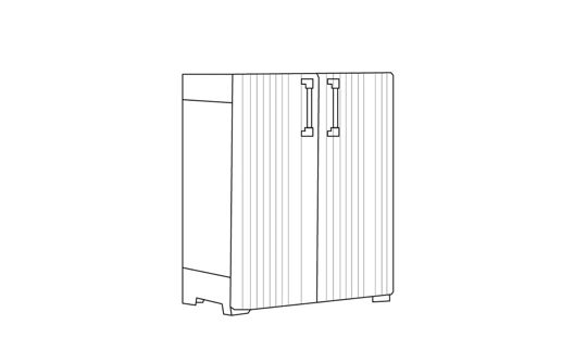Armario bajo de exterior Groove - 98x45x80cm. - Beige