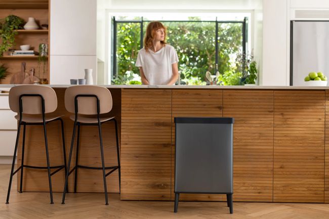 פח ורטו גבוה 54 ליטר - אפור פנינה