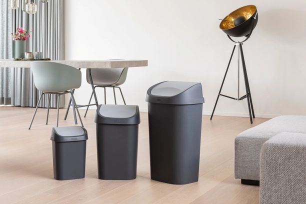Mistral Swing Afvalbak 25L - Antraciet - Afvalemmers