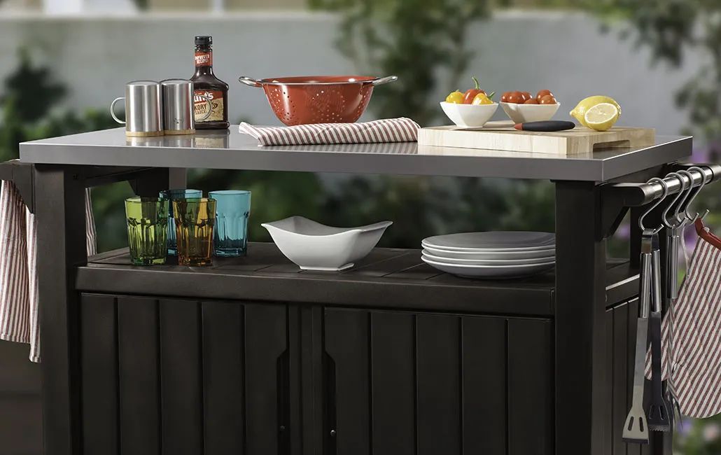 Unity XL Barbecue Tafel -134x52x90cm - Antraciet