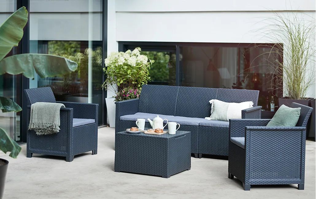 Emma 5 Seater Lounge Set - Graphite