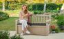 Solana Brown 70 Gallon Outdoor Storage Bench - Keter US