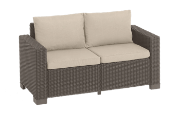 Sofá de 2 plazas de exterior California 141x68x71.5 cm - Capuchino - Sillones de exterior