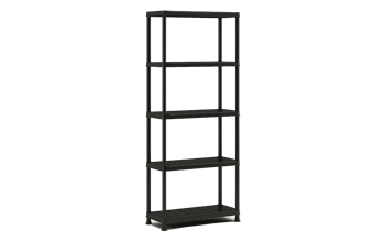 Plus Opbergrek - 5 planken - 75x32x176 CM - Zwart - Opbergrekken
