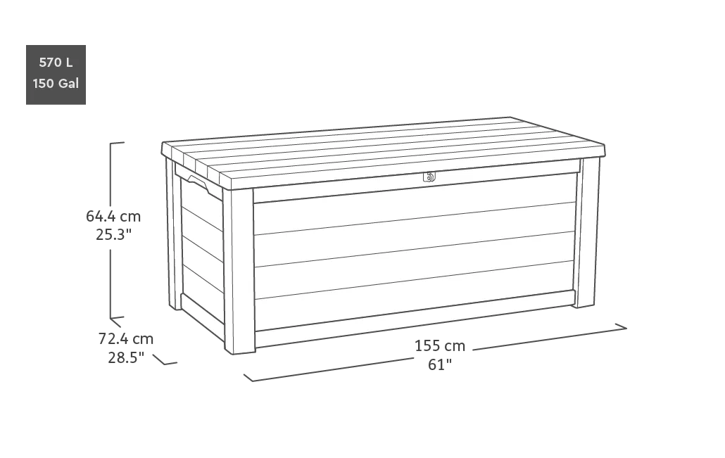 Eastwood 570L Aufbewahrungsbox - Graphit