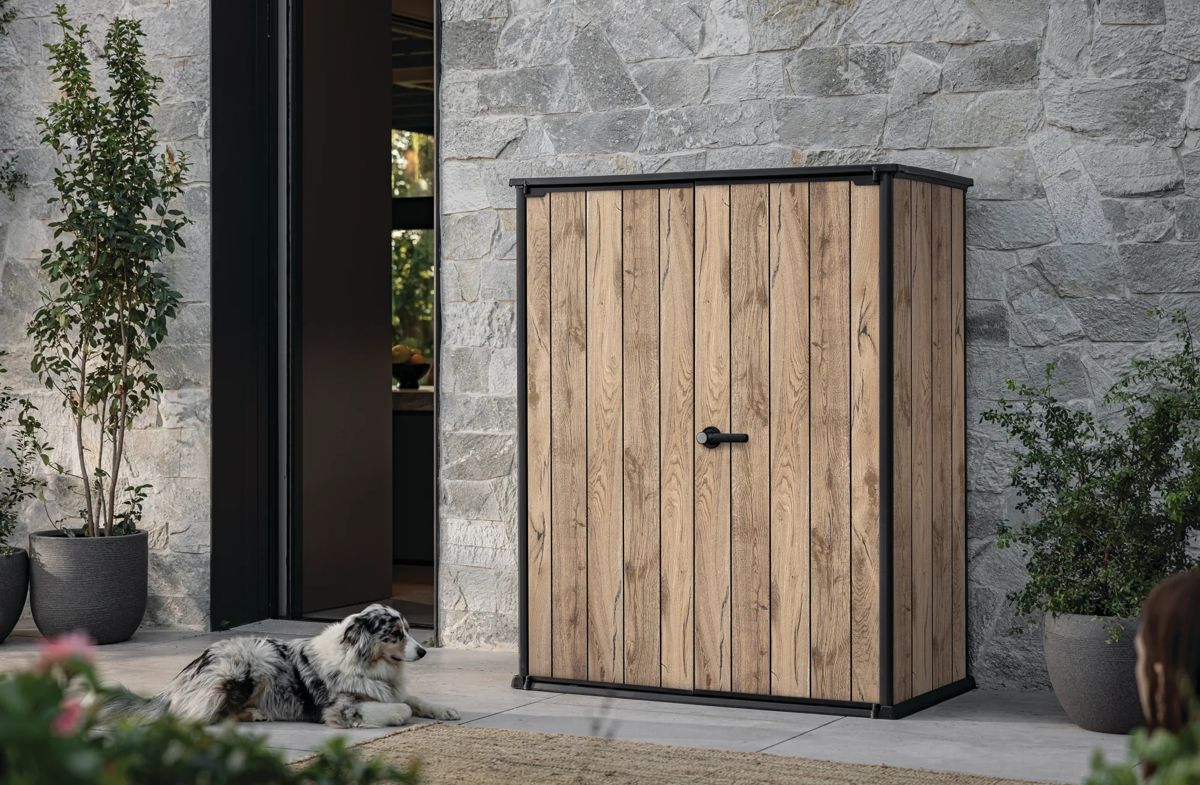 Armoire de jardin High Store+ 1400L - 140x74x170cm  - Marron aspect Douglas