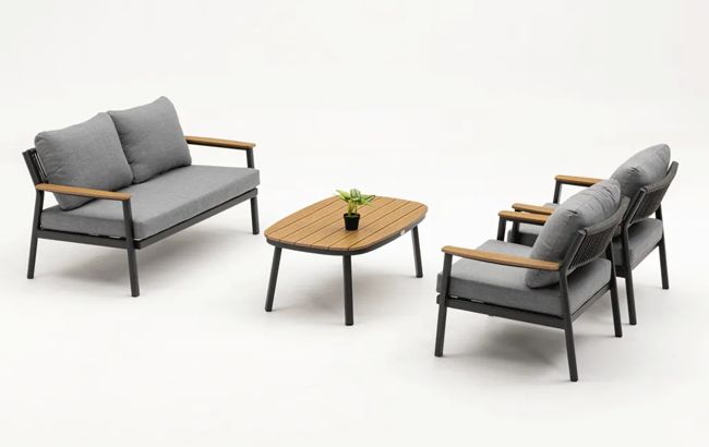 סט מערכת ישיבה פוקט אלומניום - אפור גרפיט