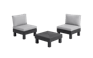 Salon de jardin Elements modulable 2 fauteuils et Table basse - Noir