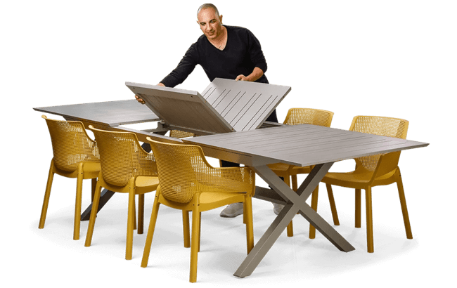 שולחן אלומיניום נפתח ברצלונה - קפוצ'ינו - חול