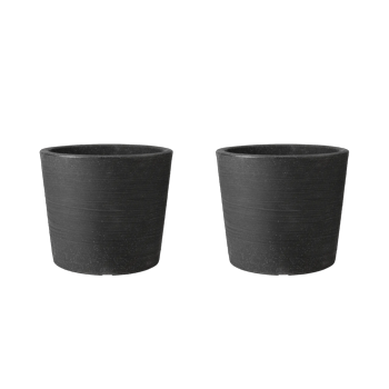 Varese Low Planter 40cm Set of 2 - Granite - Planters