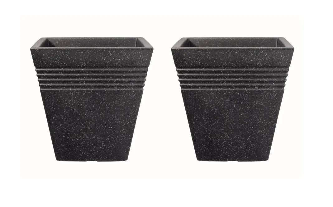 Piazza Square Planter 40cm Set of 2 - Granite