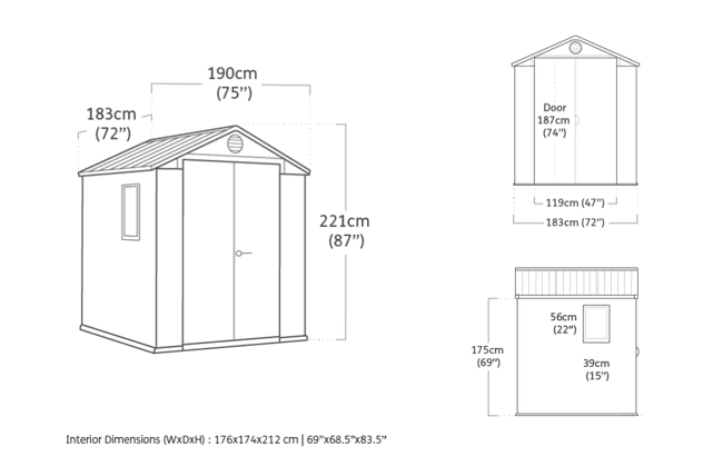 Buy Darwin Large Grey 6x6 Storage Shed - Keter Canada