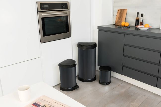 Decobin Push Prullenbak 40L - Zwart