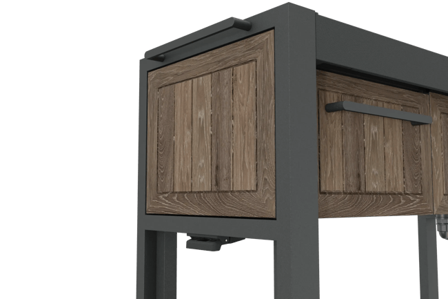 יחידת אירוח רב-תכליתית - דמוי עץ גוון חום אגוז