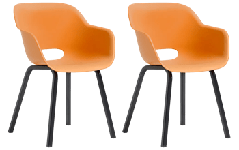 Noa Kuipstoel - 2 stuks - 56,5x55x80cm - Oranje - 