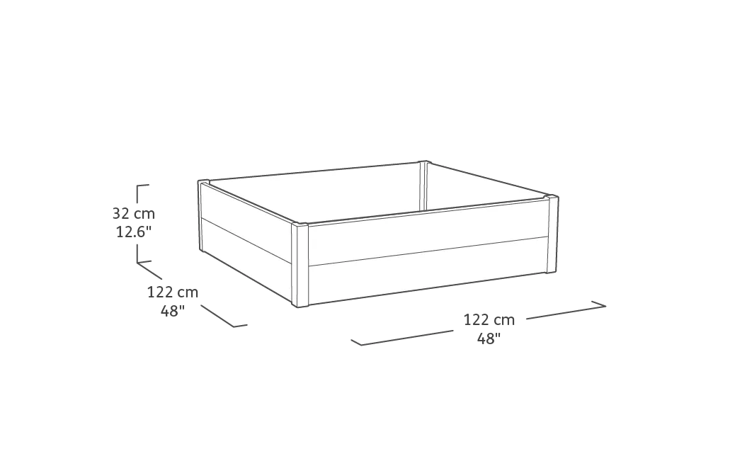 Graphite Maple Resin Raised Garden Bed - Keter US