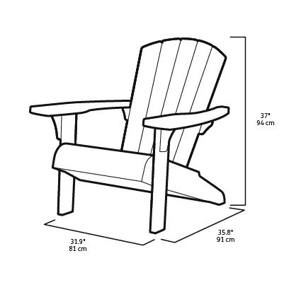 Lot de 2 fauteuils Adirondack - Anthracite