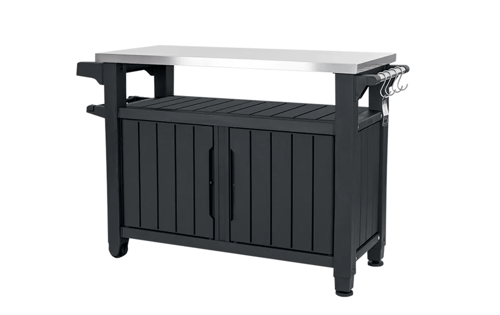 Unity XL Graphite Outdoor Kitchen Cart with Storage - Keter US