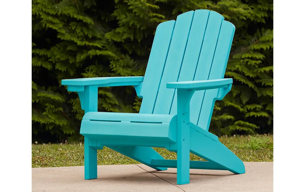 Kiawah Resin Plastic Adirondack Chair - Teal - Keter US