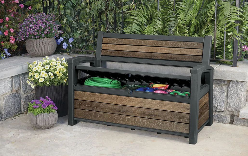 Outdoor Storage Bench 60 Gallon Storage - Keter US