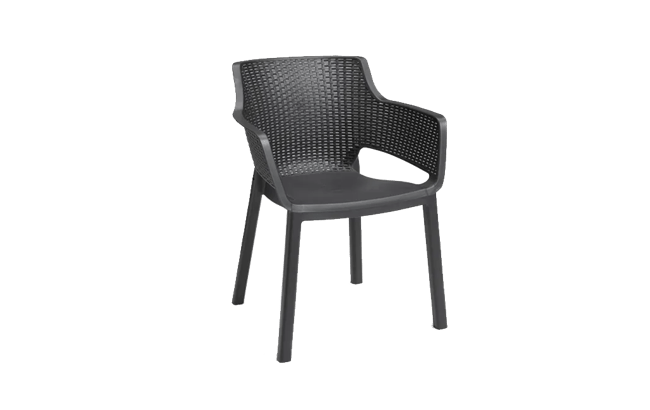 פינת אוכל ונציה- שולחן ו 6 כיסאות - אפור כהה