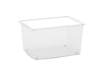 קופסא לאחסון - סטייל 50 ליטר - שקוף\לבן - פתרונות אחסון לבית