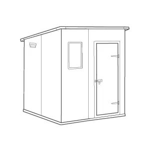 Caseta de exterior Manor Pent 6x6 - 183,5x185x200,6 cm y 3,1m2 - Gris