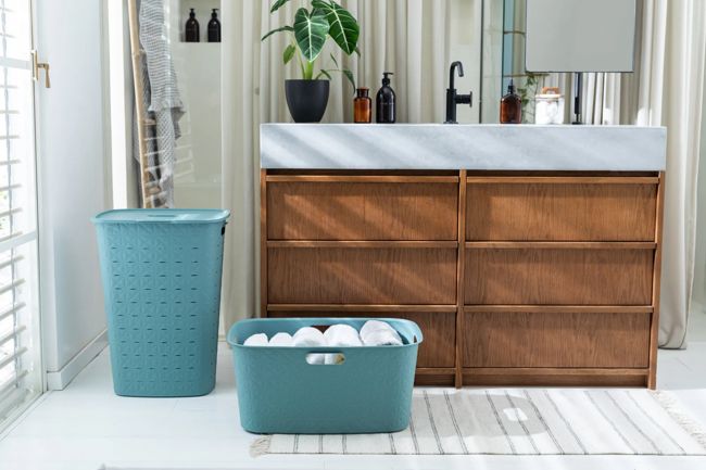 סל כביסה סופטקס 45 ליטר - כחול