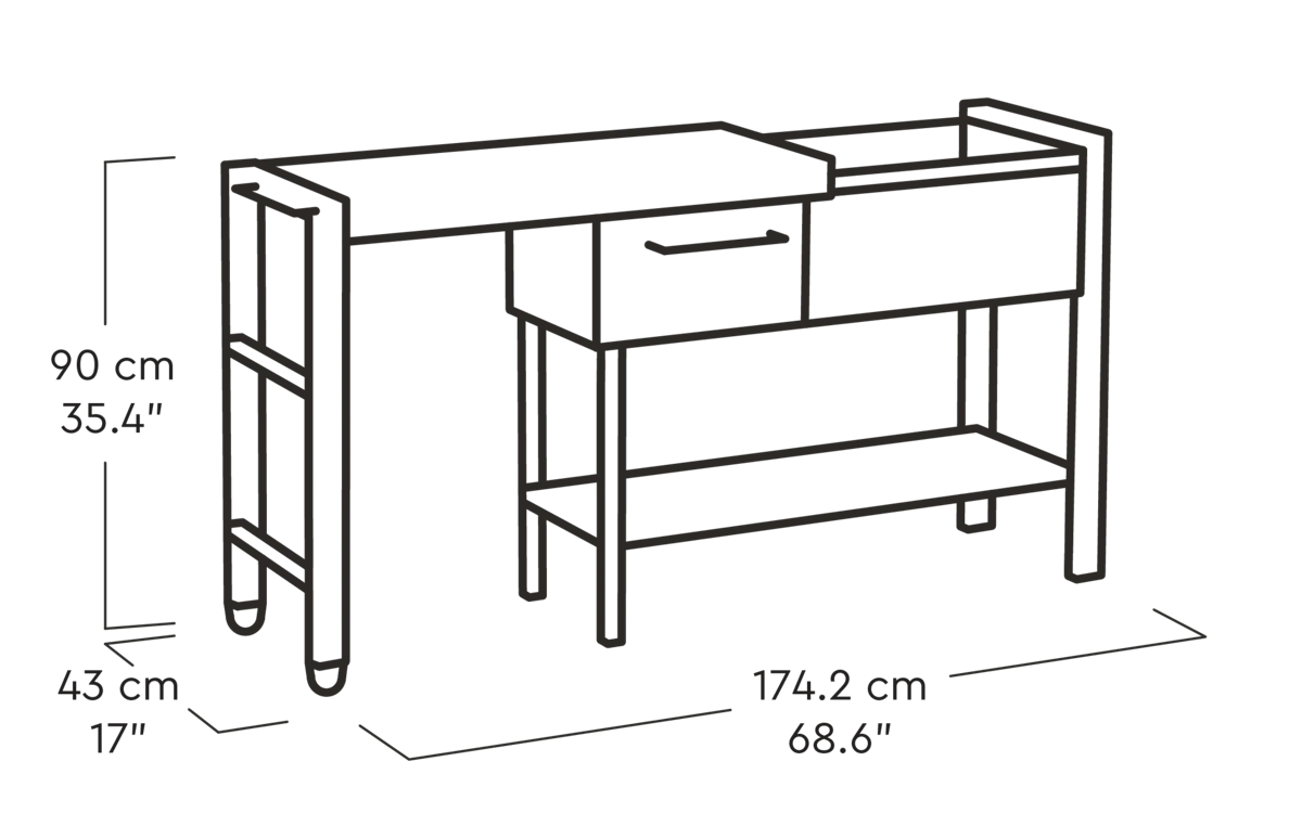 Hosting Party Tafel - 112x43x90 cm - Walnut