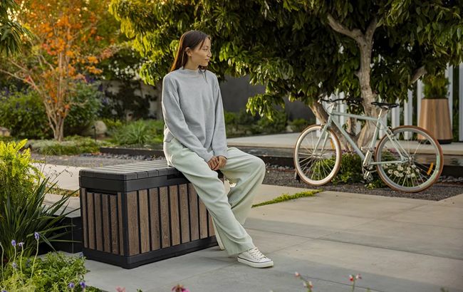 Signature 50 Gallon Storage Box Walnut Brown - Keter US