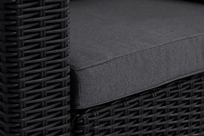 Salon de jardin California : Canapé 3 places + 2 fauteuils + Table basse - Anthracite