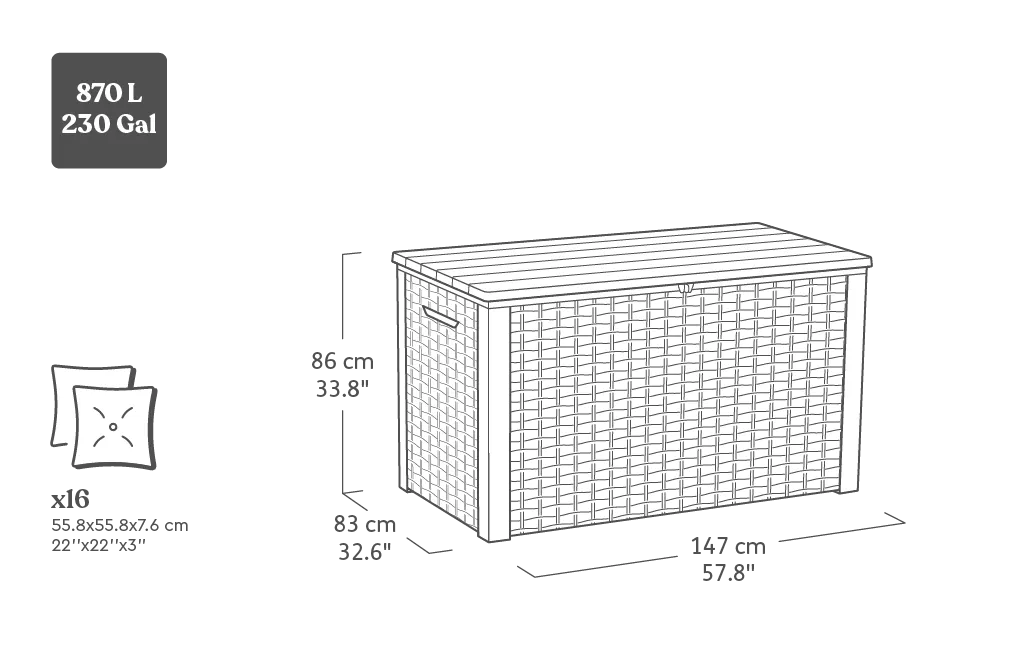 Java XXL 870L Storage Box - Graphite