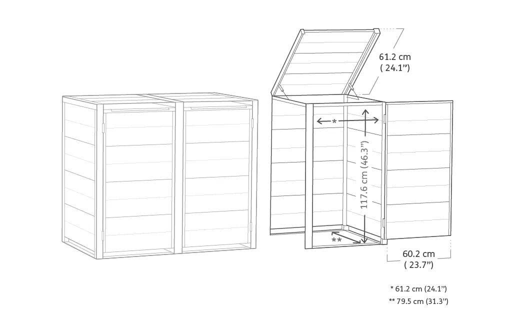 Hide Away 1x240L Multifunktionsbox Erweiterung - Grau