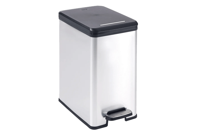 פח אשפה סלים עם פדל 25 ליטר - כסוף