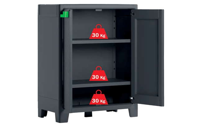 Armario bajo de exterior Moby - 100x44x80 cm. - 