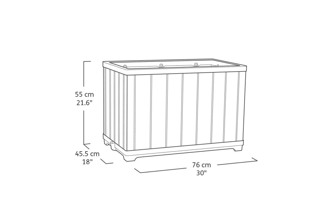 Self Watering Pine Brown Tall Square Planter - Keter Canada