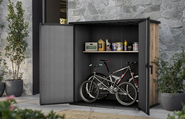 Signature Pine-look XL Outdoor Vertical Storage Shed - Keter US