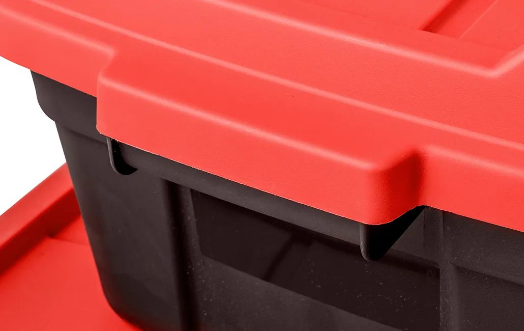 Tuff Box 37L Storage Boxes with Lid Set of 3  - Black