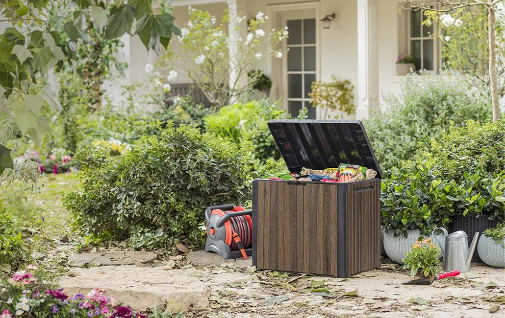 Buy Signature 113-Litre Deck Box in Walnut Brown - Keter Canada