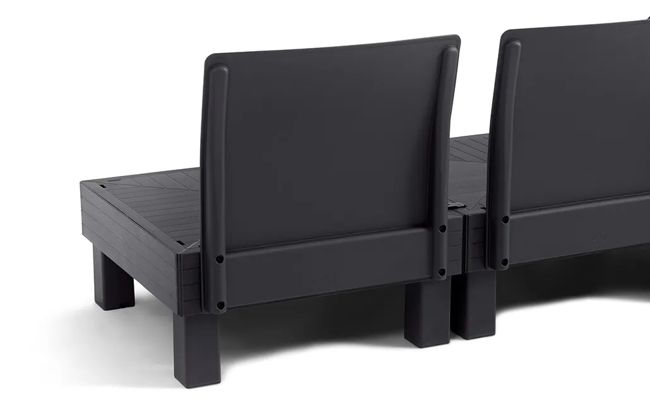 Salon de jardin Elements modulable 2 fauteuils et Table basse - Noir