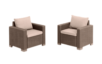 Pack de 2 sillones de exterior California 83x68x71.5 cm - Capuchino - Sillones de exterior